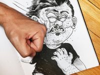 Художник влиза в директен сблъсък със рисувания си герой