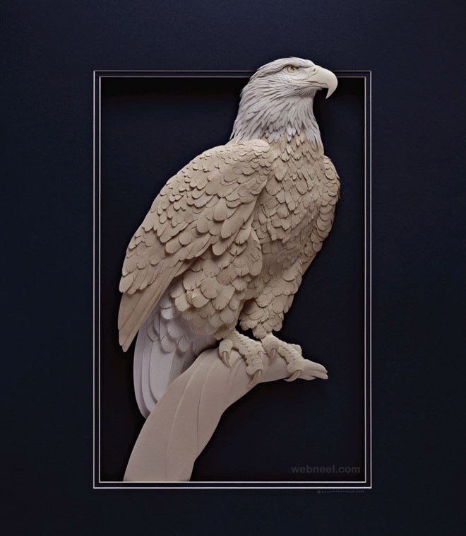 10-paper-sculpture-eagle-by-calvin-nicholls