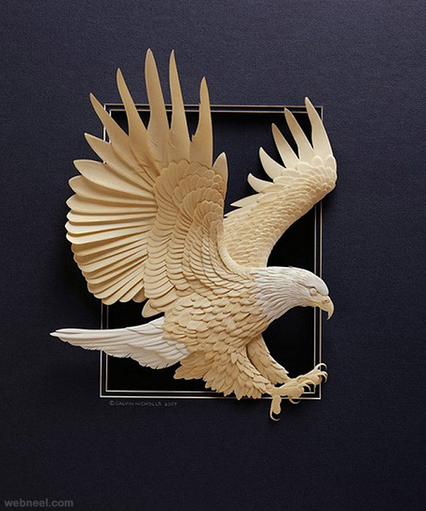 11-paper-sculpture-eagle-by-calvin-nicholls