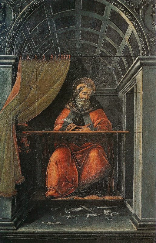 „Свети Августин в кабинета си“ от Сандро Ботичели, 1494 г., галерия Уфици